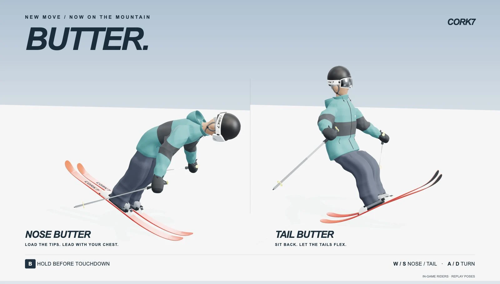 Cork7 nose and tail butter poses from the original game